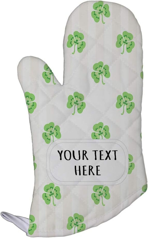 Style In Print Polyester Oven Mitt Custom Green Four Leaf Shamrock Clover Irish Ireland St Patricks Patty Celtic Kitchen Mittens...