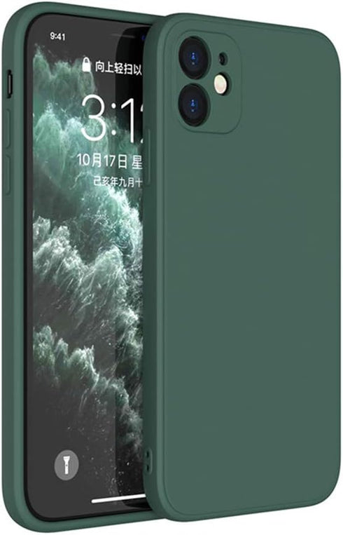 ZEZHOU Compatible with iPhone 12 Case with Camera Lens Protector Liquid Silicone Gel Rubber Phone Case, Slim Fit iPhone 12 Cover 6.1" Soft Microfi...