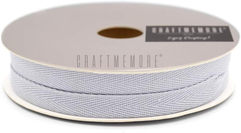 CRAFTMEMORE 1/2 Inch Twill Tape Fabric Ribbons Webbing Herringbone Twill Bias Binding Tape for Clothes Sewing Craft Trim Lace 36 Yards (MP28 Gray)...