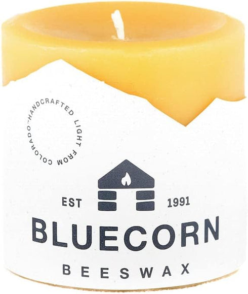 Bluecorn Beeswax 100% Pure Beeswax Pillar Candles | Natural Beeswax Candles, Unscented Yellow Candles | Soy, Paraffin, & Fragrance Free | 3x3, 50 ...