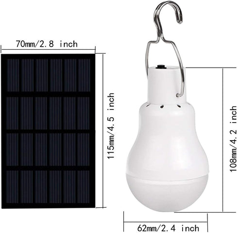 Solar Powered Lamp Portable Led Bulb Lights Solar Energy Panel Led Lighting for Camp Tent Night Fishing Emergency Lights Flash 350LM(Pack of 2)...