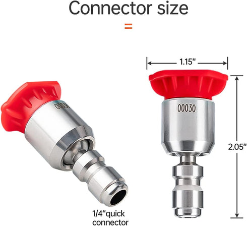 360° Rotation Pressure Washer Spray Nozzle Tip Set?4000 PSI Universal Power Washer Multiple Degrees Nozzle? 1/4 inch Quick Connect Design 4-Pack (...
