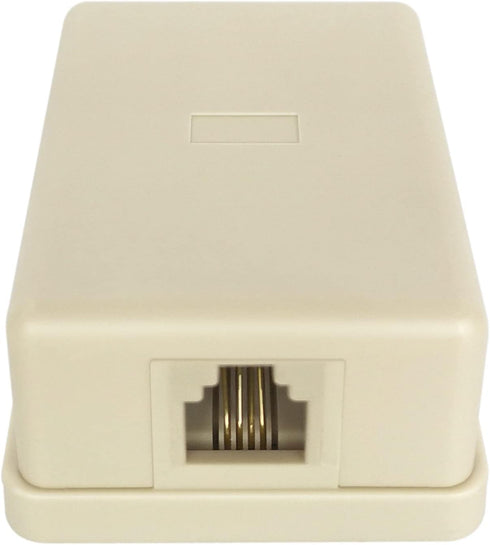 Phone Jack Surface Mount Single Port Telephone Jack Box 4 Screw Terminals to 1 RJ11 6P4C Female Ivory...