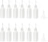 XYSMZM 12 Pcs 0.5 Ounce Precision Tip Applicator Bottles, 15ML Needle Tip Glue Bottles for DIY Paper Quilling Craft, with 2 Mini Funnel, White Lid...