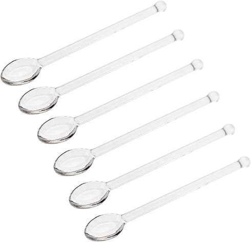 6 Pcs Clear Glass Spoons,Glass Stirring Teaspoons Coffee Spoon Rod Mixing Spoon Tea Stirrers for Home or Party,13mm/5.1inch...