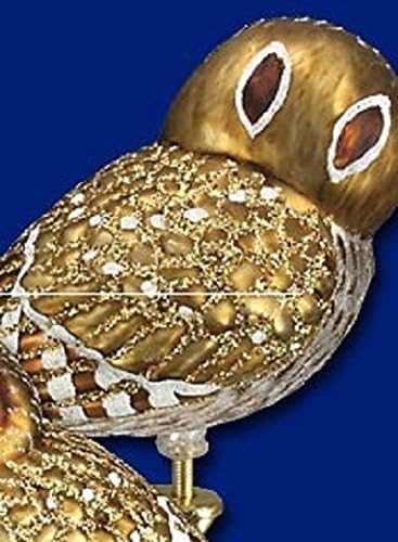 Old World Christmas Clip-on Pygmy Owl Bird Blown Glass Ornament 18067 Free Box...