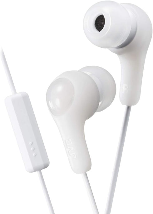 JVC Gumy in Ear Earbud Headphones with Paper Package, Powerful Sound, Comfortable and Secure Fit, Silicone Ear Pieces S/M/L - HAFX7WN (White)...
