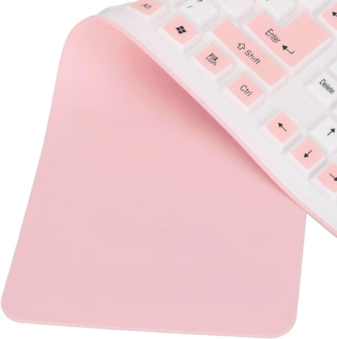Foldable Silicone Keyboard, 106 Keys USB Wired Waterproof Rollup Keyboard Portable Silent Ergonomic Keyboard for PC Notebook Laptop()...