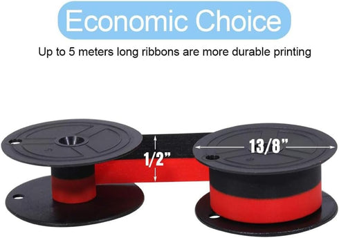 Bigger Replacement for Porelon 11216 Universal Twin Spool Calculator Ribbon for Nukote BR80c, Sharp EL-1197PIII, Dataproducts R3027, Casio DR-210R...