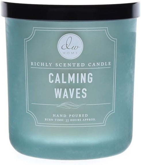 Contemporary and Richly Scented Candle "CALMING WAVES" in Medium Jar with Lid...