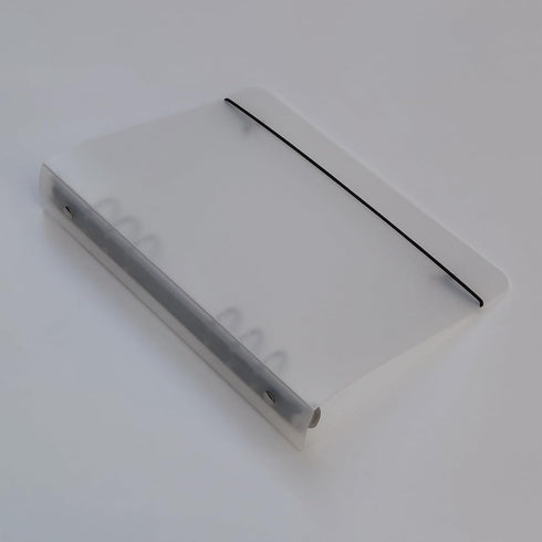 Plastic Round Ring Binders PVC Binder Covers Loose Leaf Binder Protector Refillable Notebook (A5,with Rubber Band 2 pack)...