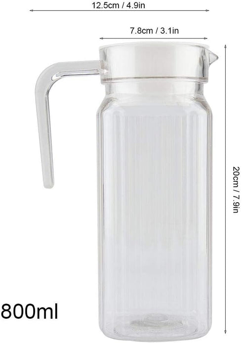 Fdit Acrylic Transparent Juice Bottle Striped Water Ice Cold Juice Jug with Lid great for Homemade Juice & Cold Tea or for Milk Bottles Reusable D...