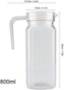 Fdit Acrylic Transparent Juice Bottle Striped Water Ice Cold Juice Jug with Lid great for Homemade Juice & Cold Tea or for Milk Bottles Reusable D...