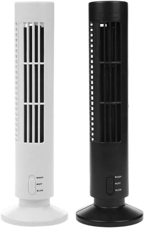 Portable Air Cooler Vertical Bladeless Fan USB Desktop Air Conditioner Fan Mini Cooling Tower Fan for Home Office (Black)...