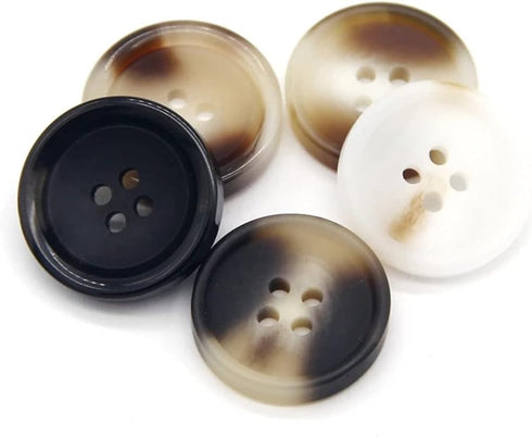 10 Pcs Imitation Horn Flatback Buttons Resin Buttons for Clothing Suit Coat Decorations DIY Accessories (04 Coffee, 15mm)...
