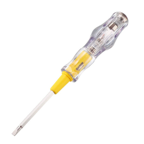 uxcell Voltage Tester Pen AC 100-500V with 3.5mm Slotted Phillips Screwdriver 151mm Length for Circuit Test, Clear and Yellow...