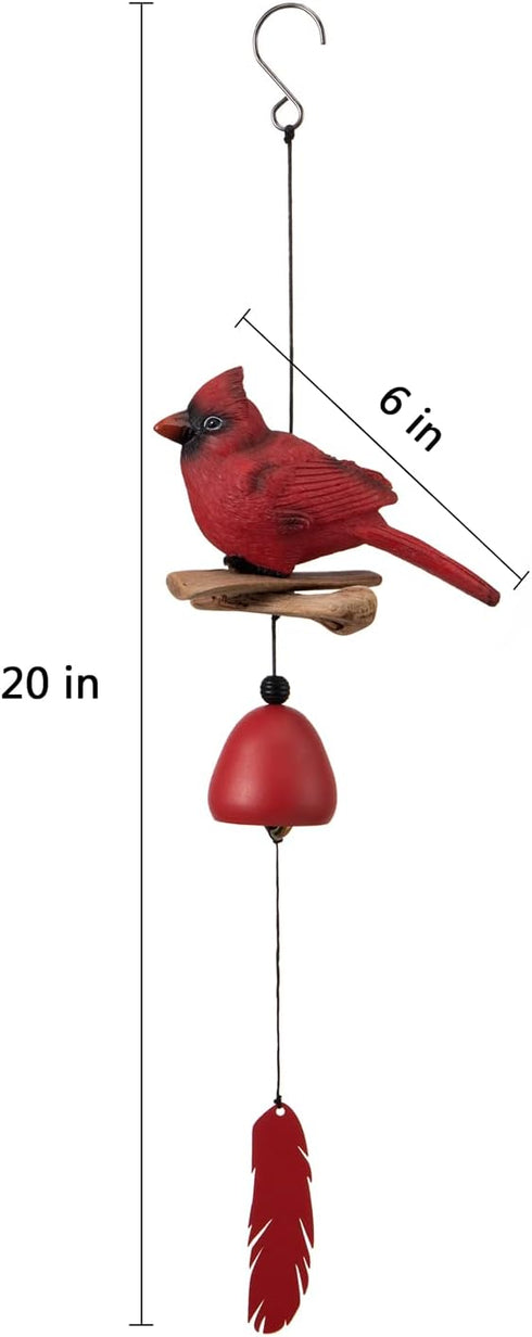 Cardinal Bird Wind Chime, Cardinal Gifts for Glory Mother’s Love Gift, Bird Bell Chimes for Garden Backyard Church Hanging Decor, Red...