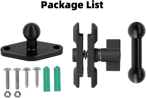 Aluminum AMPS to 17mm Ball Adapter with Extension Rod for Car Phone Holder, Drill Mount Ball Plate Base Meets Industry Standard AMPS Hole Pattern,...