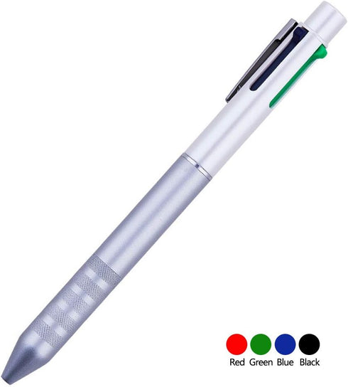 DUNBONG Multi Color Pen white 4 In 1 Multi function Pen with Black, Blue, Red, Green, Metal Gel Ballpoint Pen, 1-Count (White)...
