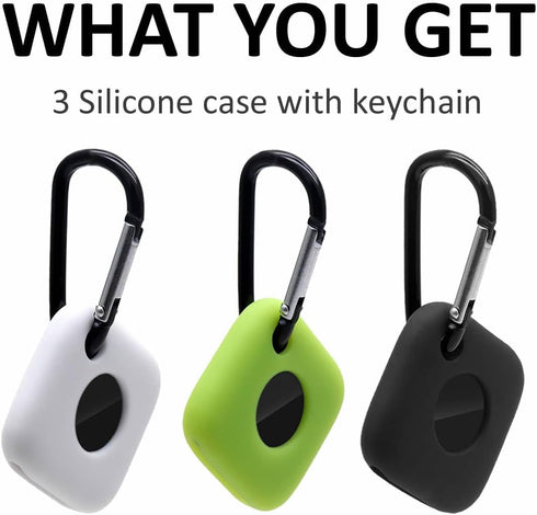 3 Pack Compatible with Tile Mate 2022 Case with Keychain, Flexible Silicone Anti-Scratch Shockproof Skin Cover Kit Compatible with Tile Mate 2022 ...