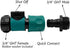 Plastic Garden Hose Quick Connect with Shutoff Valve Set Male and Female, 3/4” Quick Connectors with Valve for Water Hose Coupling, Quick Release ...