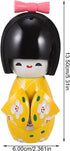 Totority Japanese Sosaku Kokeshi Doll Wooden Japanese Kimono Kokeshi Doll: 1 Set Kimono Dolls Miniature Wood Yellow Japanese Doll Desk Ornament fo...