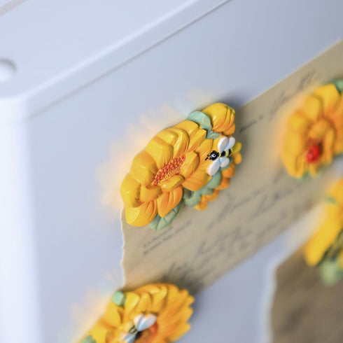 4 PCS Resin Fridge Magnets Sunflower Refrigerator Magnets for Whiteboard Refrigerator Office Photo Cabinet Bulletin Board Home Decoration, Photo D...