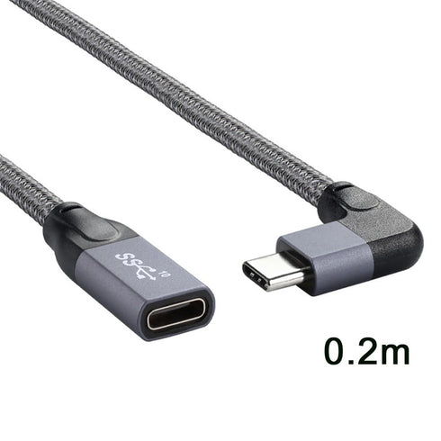 xiwai Left Right Angled USB-C USB 3.1 Type C Male to Female Extension Data Cable with Sleeve for Laptop...