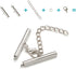Beadthoven All 6 Size Slide On End Clasps with Extender Chains Jump Rings Lobster Clasps Cord Tube Crimp Ends Findings for Multi-Strand Necklace B...