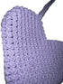 JESSICA Cotton Boho Macrame Handmade Heart Shaped Handbag Birthday Ladies Gift, lavender....