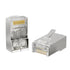 iwillink 100 Pack Shielded RJ45 Cat6 Pass Through Connectors, Ethernet Cable Crimp Connectors STP Network 3 Prong 8P8C 50U Gold Plated Modular Plu...