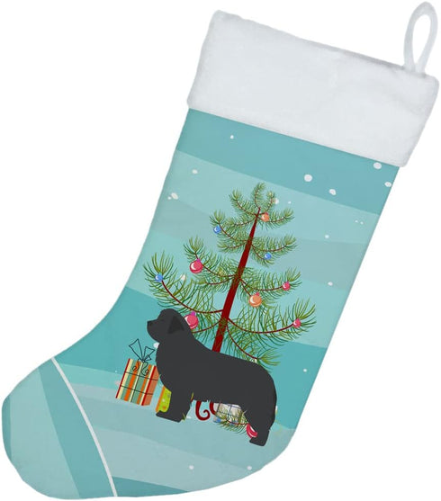 Caroline's Treasures BB2982CS Newfoundland Merry Christmas Tree Christmas Stocking Fireplace Hanging Stockings Christmas Season Party Decor Family...
