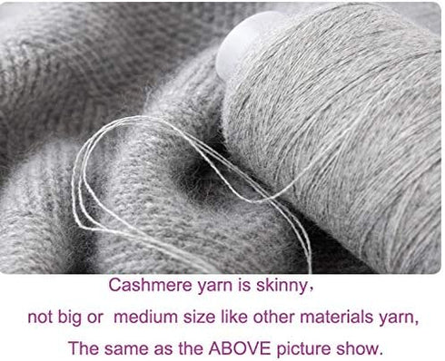 100% Cashmere Yarn, 100g Mongolian Pure Cashmere Hand Knitting Cone Yarn Luxuriously Soft Yarn for Knitting Crocheting (Light Grey)...