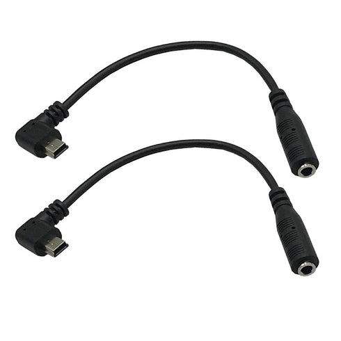 Seadream 6inch Right Angled Mini USB Male to 3.5mm Jack Female Audio Cord Microphone Adapter Cable (Black 2pcs)...