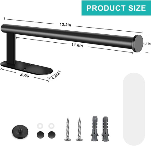 MGahyi Paper Towel Holder Wall Mount, Self Adhesive Or Drilling Under Cabinet Kitchen, 13.2 inch Stainless Steel Paper Towel Roll Rack, Towel Roll...