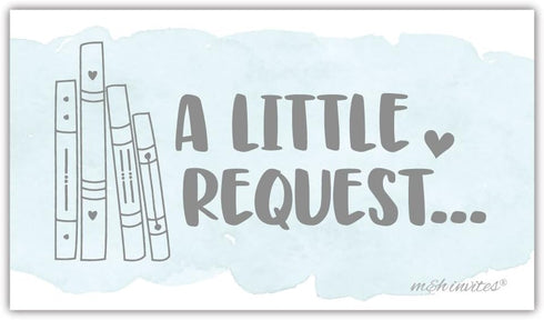 50 Blue Watercolor Books for Baby Shower Request Cards - Invitation Inserts - Boy Baby Shower...