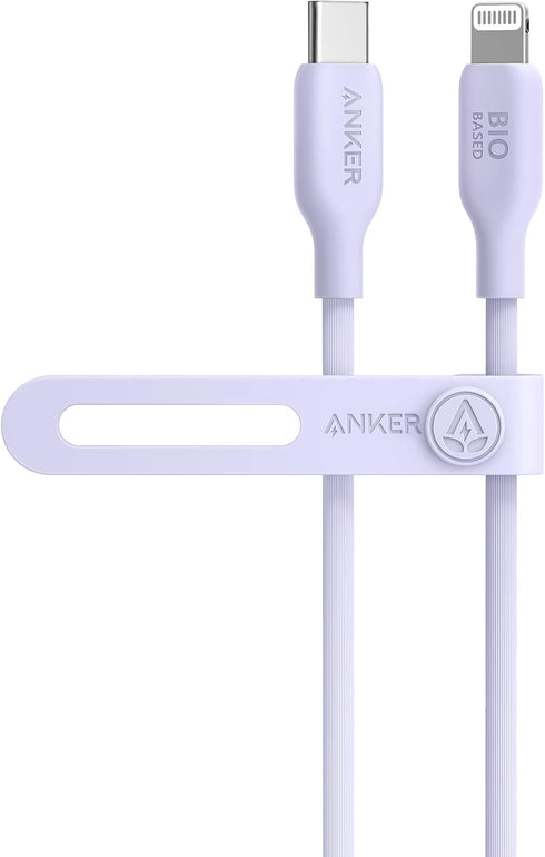 Anker USB-C to Lightning Cable, 541 Cable (Lilac Purple, 3ft), MFi Certified, Bio-Based Fast Charging Cable for iPhone 14 14pro 14pro Max 13 13 Pr...