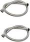 Braided Faucet Connector Supply Hose 1/2"-14NPSM Brass Nut X 3/8 Female Fitting Stainless Steel Lead-Free 20-Inch Long x 2 Pack...