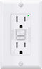 AIDA Self-Test 15 Amp Indoor Duplex Tamper-Resistant GFCI Receptacle Wall Outlet Charger with LED Indicator, Decor Wall Plate & Screws Included, U...
