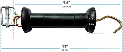 QMARK 2 Pack Electric Fence Gate, Electric Fence Gate Handle with Poly Tape Buckle, Spring Handle with Polytape End Buckle, Gate Handle with Poly ...