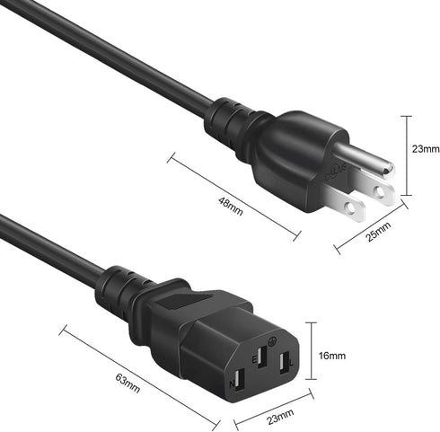 3 Prong Amplifier Power Cord Cable Replacement for ION Pathfinder 4 3 2 Speaker Musical Peavey Vox Guitar Amp ION Block Rocker IPA123 IPA125C IPA7...