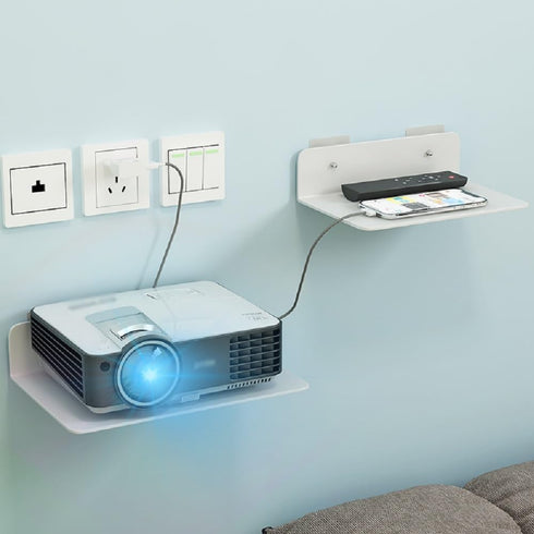 Floating TV Shelf Projector Shelf,Wall Mount TV Shelf - Holds up to DVD Component Shelf - Perfect for Projector, WiFi Router, Game Console and Cab...