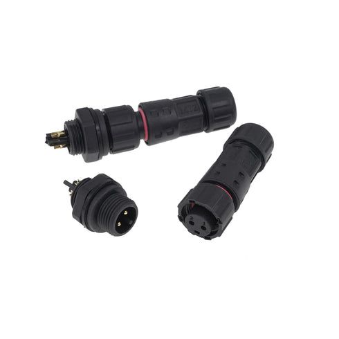AOHUA M12 Waterproof Connector IP68 Outdoor Electrical plug for 2 Or 3-pin Cables Ø 4.5-7.5mm UL Certification (Black)(6 Pack)...