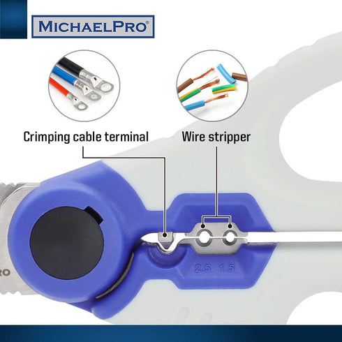 MichaelPro MP010025 6" Stainless Electrician Scissors | Heavy Duty Multi-Purpose Shears | Cuts Wires and Soft Cable, Protective Sheath Included...