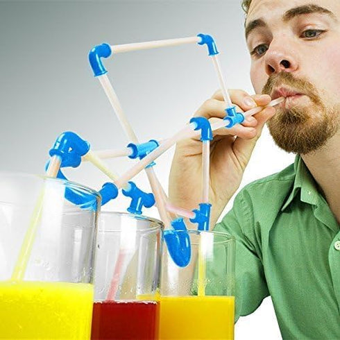 DIY Crazy Straws Make Your Own Straw, 30 PCS Build A Straws Kit DIY Pip Straws Connectors Reusable Silly Straws Crazy Funy Straws Great for Birthd...