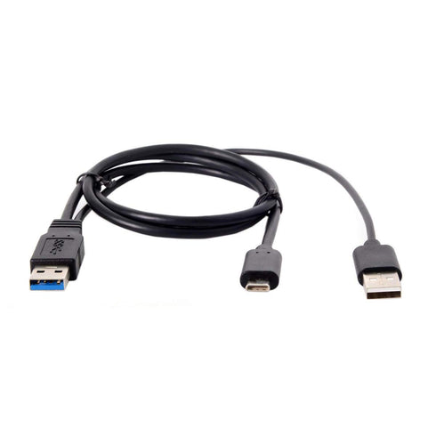 xiwai Type-C USB-C to USB 3.0 Male & USB 2.0 Dual Power Data Y Cable for Laptop & Hard Disk...