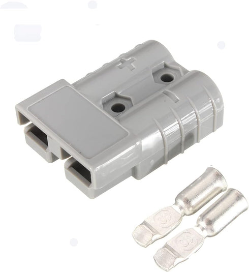 2pc Battery Quick Connector Kit 50a Plug Connect Disconnect Winch Trailer (50A 6AWG -Grey)...