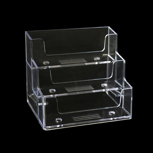 3 Tiers Acrylic Multiple Business Card Holder Business Card Display Stand Office Desktop Business Card Organizer Business Card Storage Rack Desk N...
