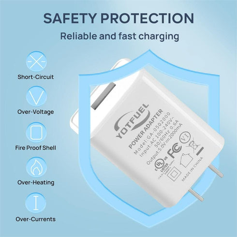 Wall Charger Cube 5V2A USB Power Supply Charging Block Universal Wall Plug Brick Portable Travel Fast Charger Power Adapter for iPhone, Samsung Ga...