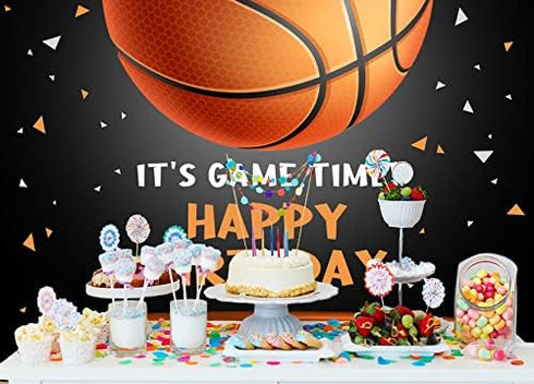 Ticuenicoa 5x3ft Basketball Themed Backdrop Happy Birthday Party Decorations for Teens Kids Game Time Background for Photography Newborn Baby Birt...